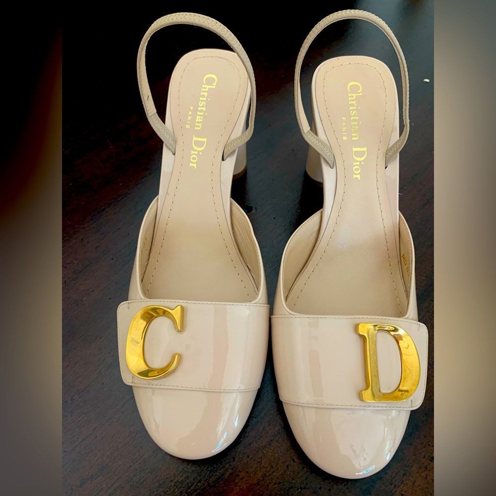 Dior Cream and Gold Elegant Heels